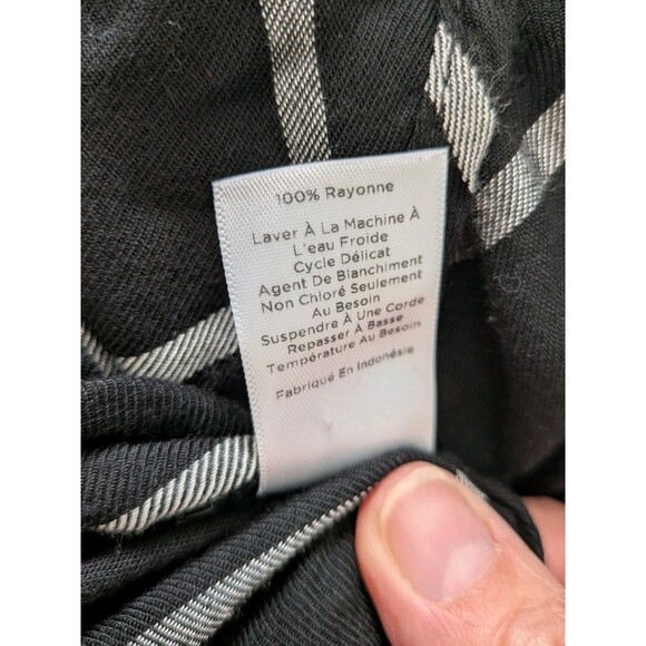 Talbots Blouse Top Shirt Women's L Black White Squares Pullover Plaid Normcorp - Picture 10 of 12